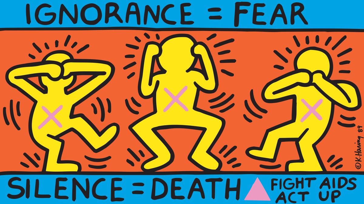 Keith Haring's Ignorance=Fear, Silence=Death (1998)