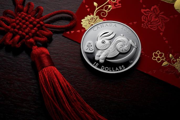 Photo of the 2023 Lunar New Year Coin by the Canadian Mint