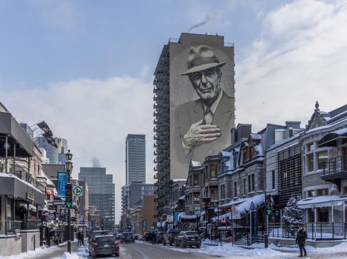 LLeonard Cohen Mural - Crescent Street © MU, Ville-Marie, El Mac Gene Pendon (2017) - Photo: Eva Blue.