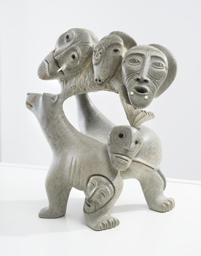 multi-headed sculpture