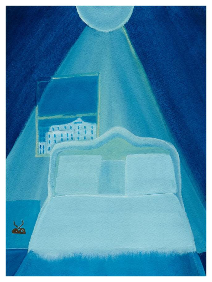 A painting of a bedroom by Matthew Wong.