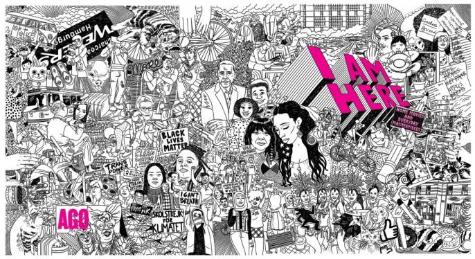 Mural by Fiona Smyth for I AM HERE