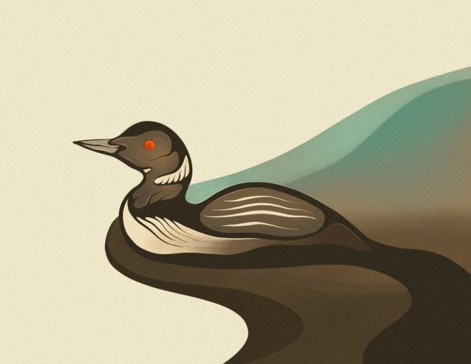 illustration of a loon