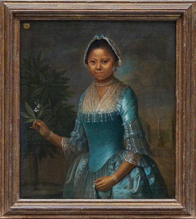 Unknown, European. Portrait of a Lady Holding an Orange Blossom, mid-18th century. Oil on canvas.
