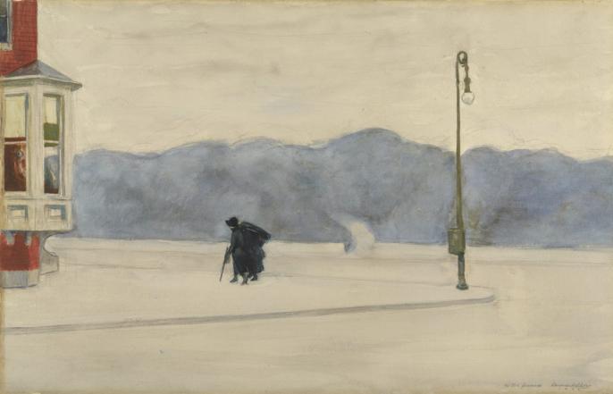 A watercolour painting by artist Edward Hopper.