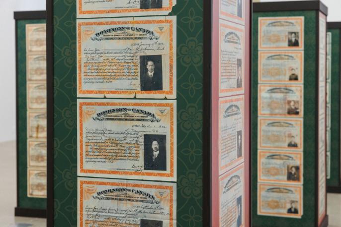 Close up of Chinese Immigration Certificates