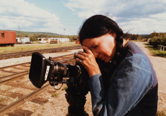 Alanis Obomsawin filming Richard Cardinal: Cry from a Diary of a Métis Child,