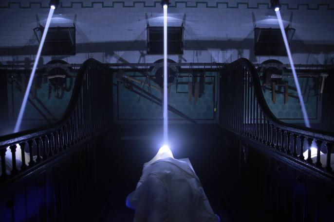 A photograph from a set at Casa Loma's Legends of Horror