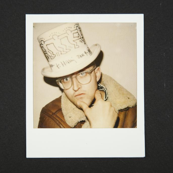 Keith Haring in a Top Hat [Self-Portrait], (1989)