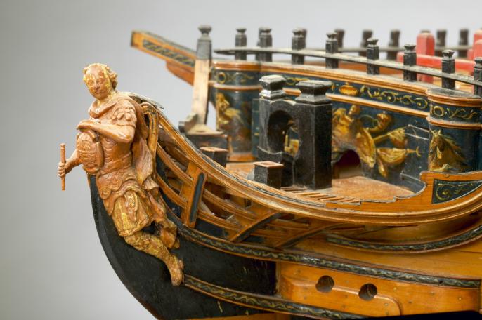 George Stockwell. Two-decker 50 Gun Warship, Bristol, Georgian Model, 1774.