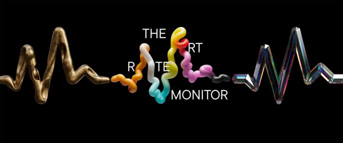 illustrative graphic of a art rate monitor line with text saying :&quot;The Art Rate Monitor&quot;