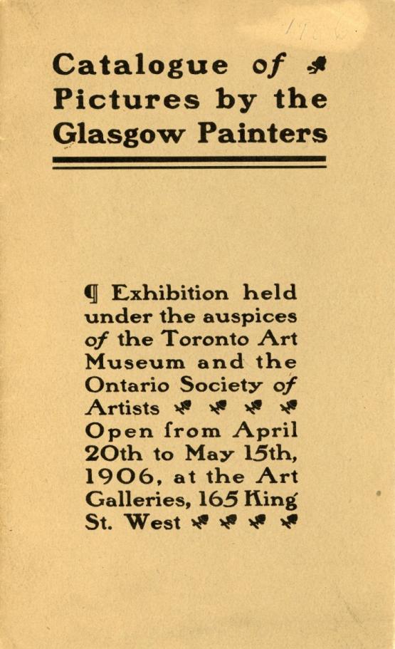 cover for pamphlet Pictures by Glasgow Painters