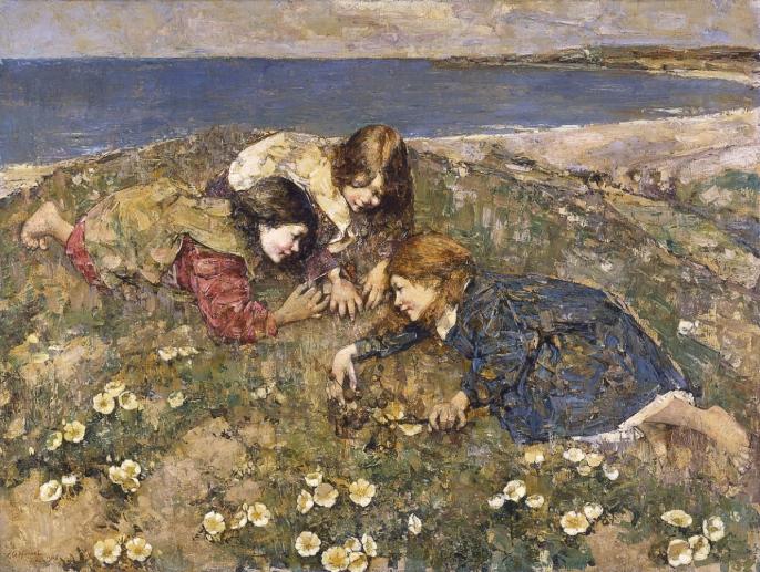 Edward Atkinson Hornel. The Captive Butterfly, 1905.