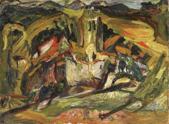 An image of Chaim Soutine's painting The Village Church