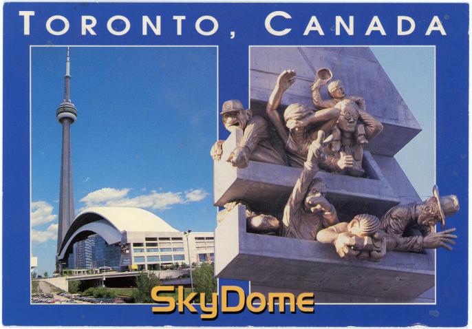 Postcard of CN Tower with Michael Snow The Audience