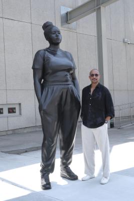 Thomas J Price with his work