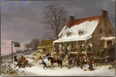 Cornelius Krieghoff. Breaking Up of a Country Ball in Canada, Early Morning, 1857.