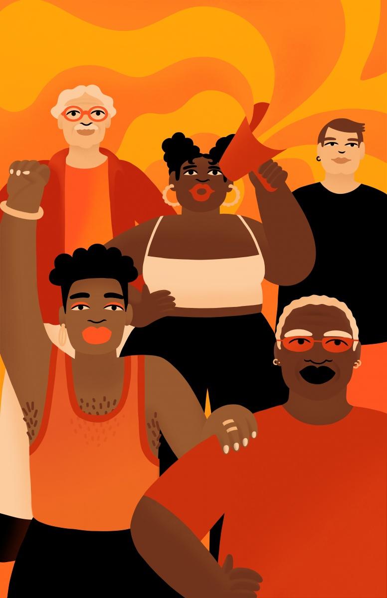 illustration of diverse community advocating