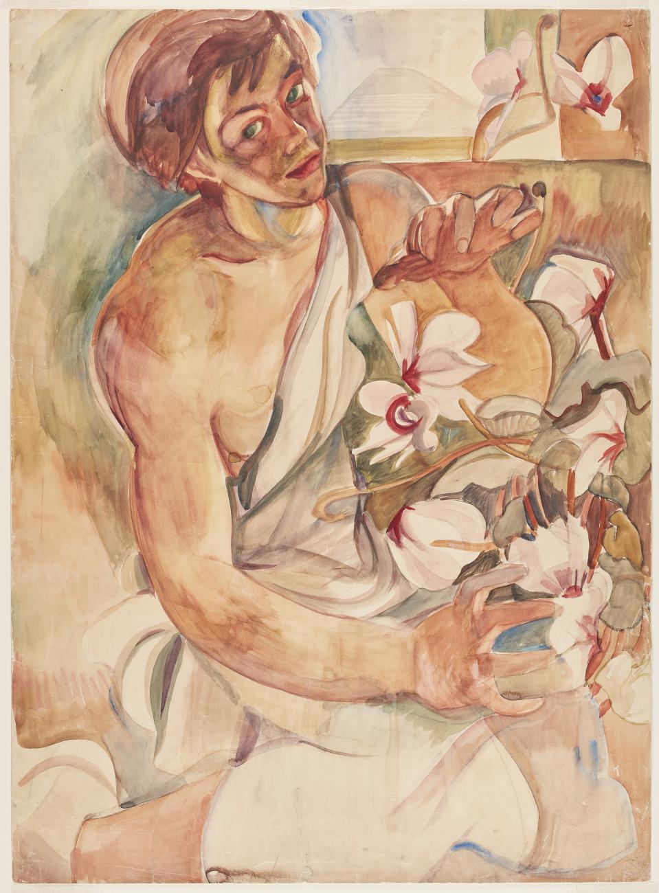 Pegi Nicol MacLeod. Pegi with Cyclamens