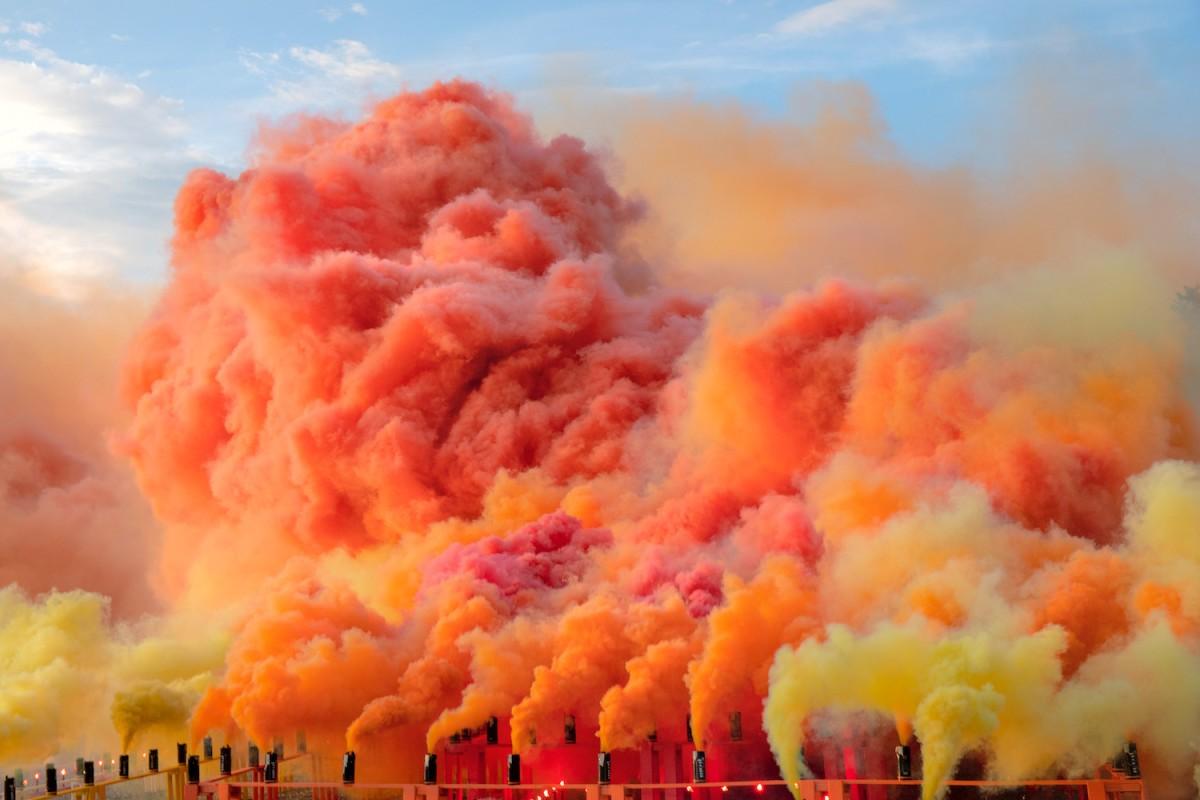 Judy Chicago in collaboration with Pyro Spectaculars by Souza, Diamonds in the Sky, 2021.