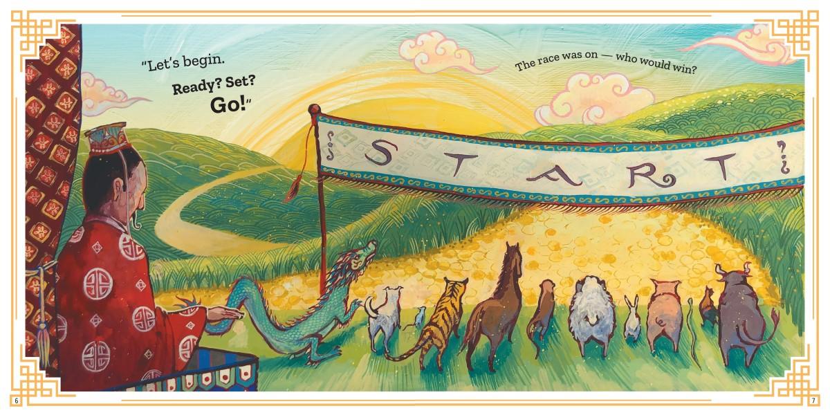 A spread from the book Twelve in a Race