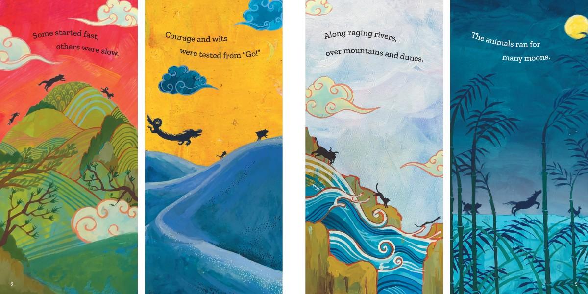 A spread from the book Twelve in a Race
