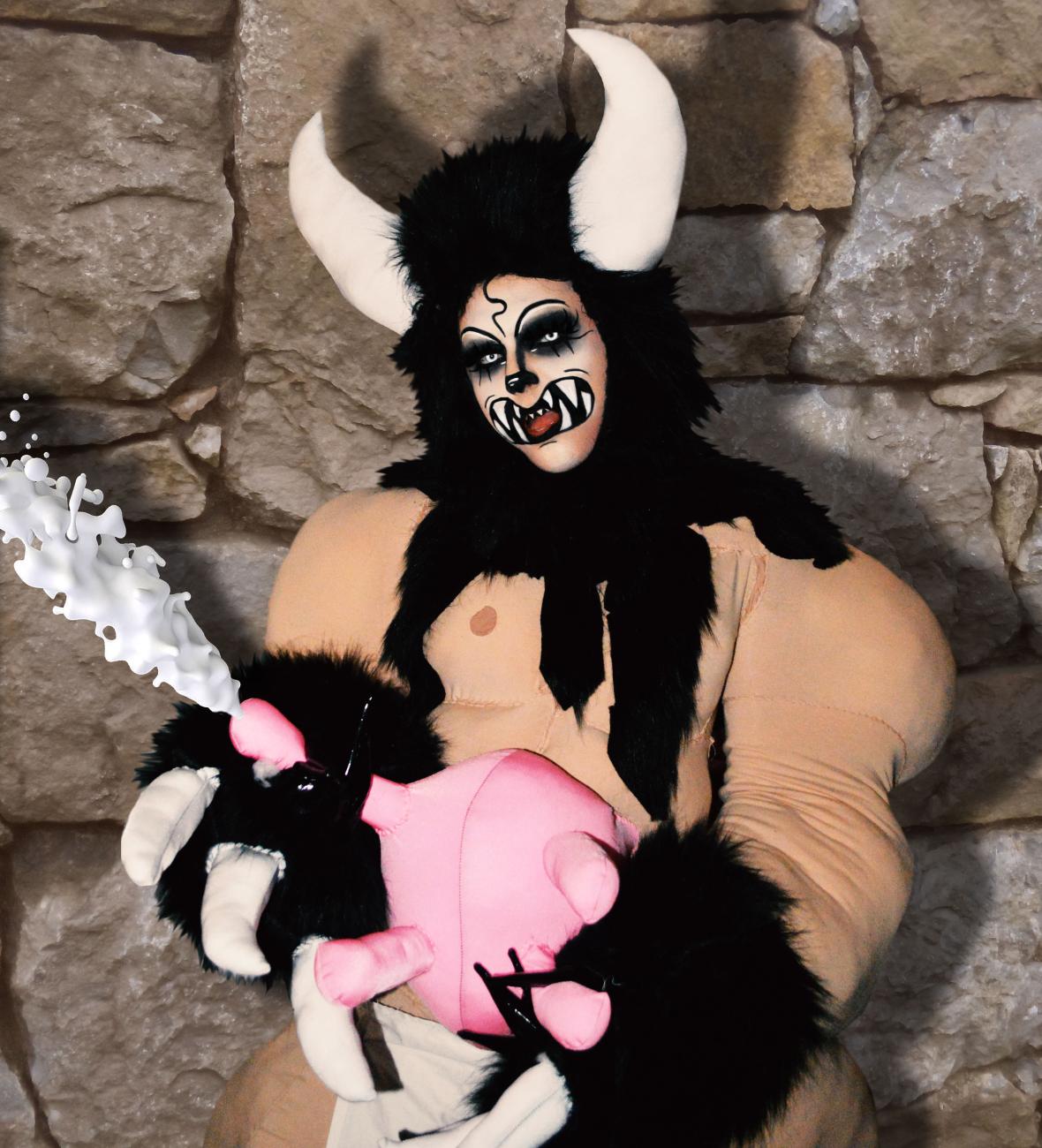 Canadian drag queen Yovska dressed as a minotaur.