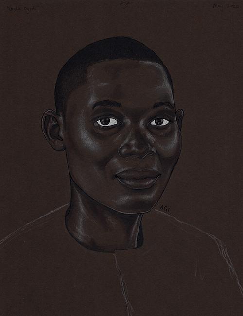 A drawing by Ojo Agi featuring a Black man.