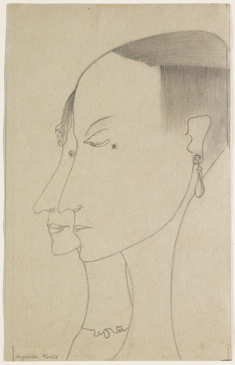 Angelika Hoerle. Zwei Frauenköpfe im Profil