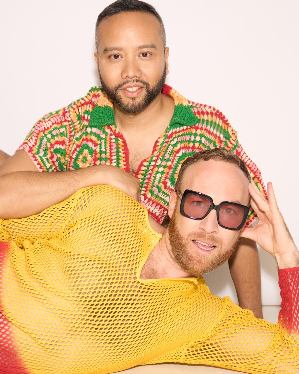 A photo of Yohomo co-founders Armand Digdoyo and Philip Villeneuve. Both are facing forward and wearing vibrant colours.