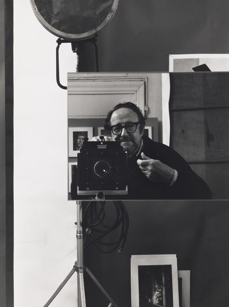 Self portrait of Arnold Newman in front of mirror