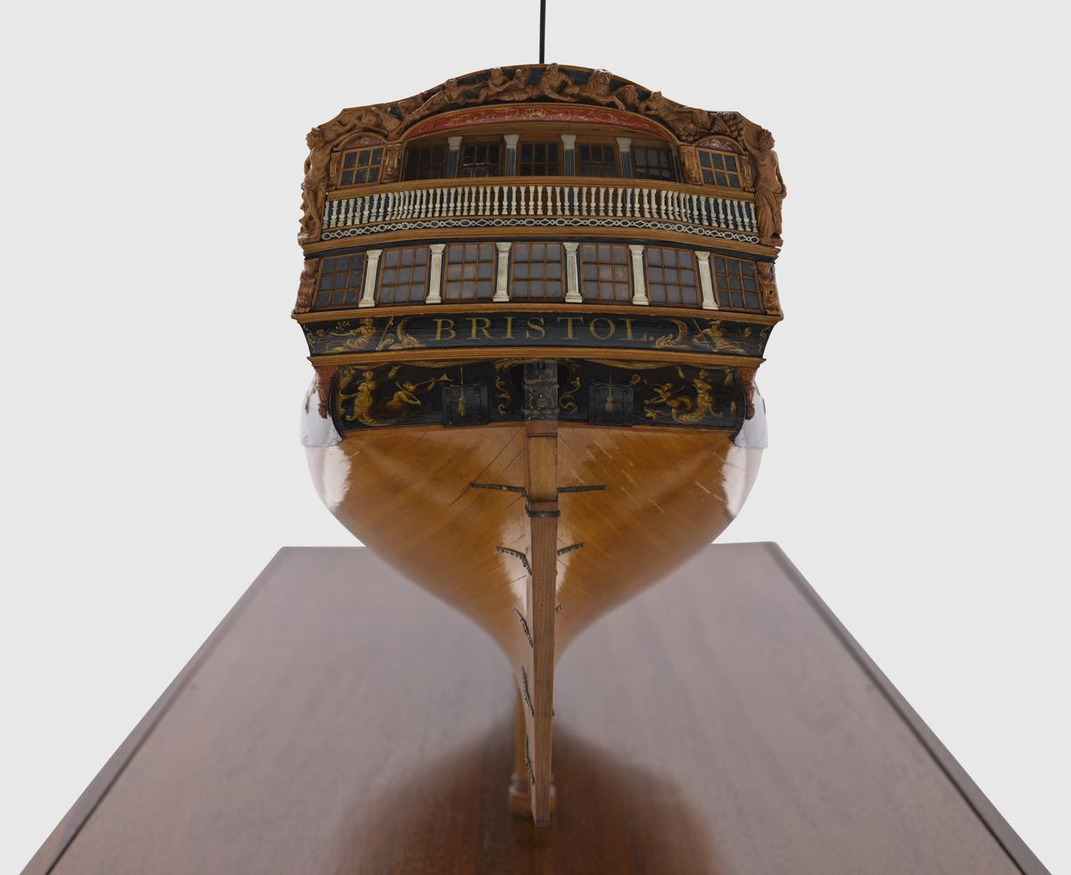 George Stockwell. Two-decker 50 Gun Warship, Bristol, Georgian Model, 1774.