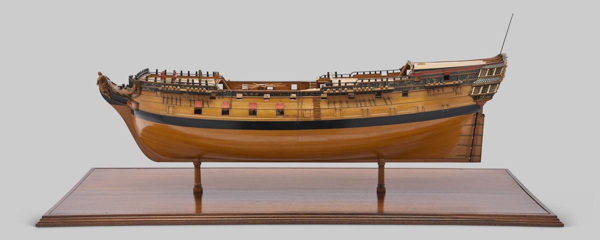 George Stockwell. Two-decker 50 Gun Warship, Bristol, Georgian Model, 1774.