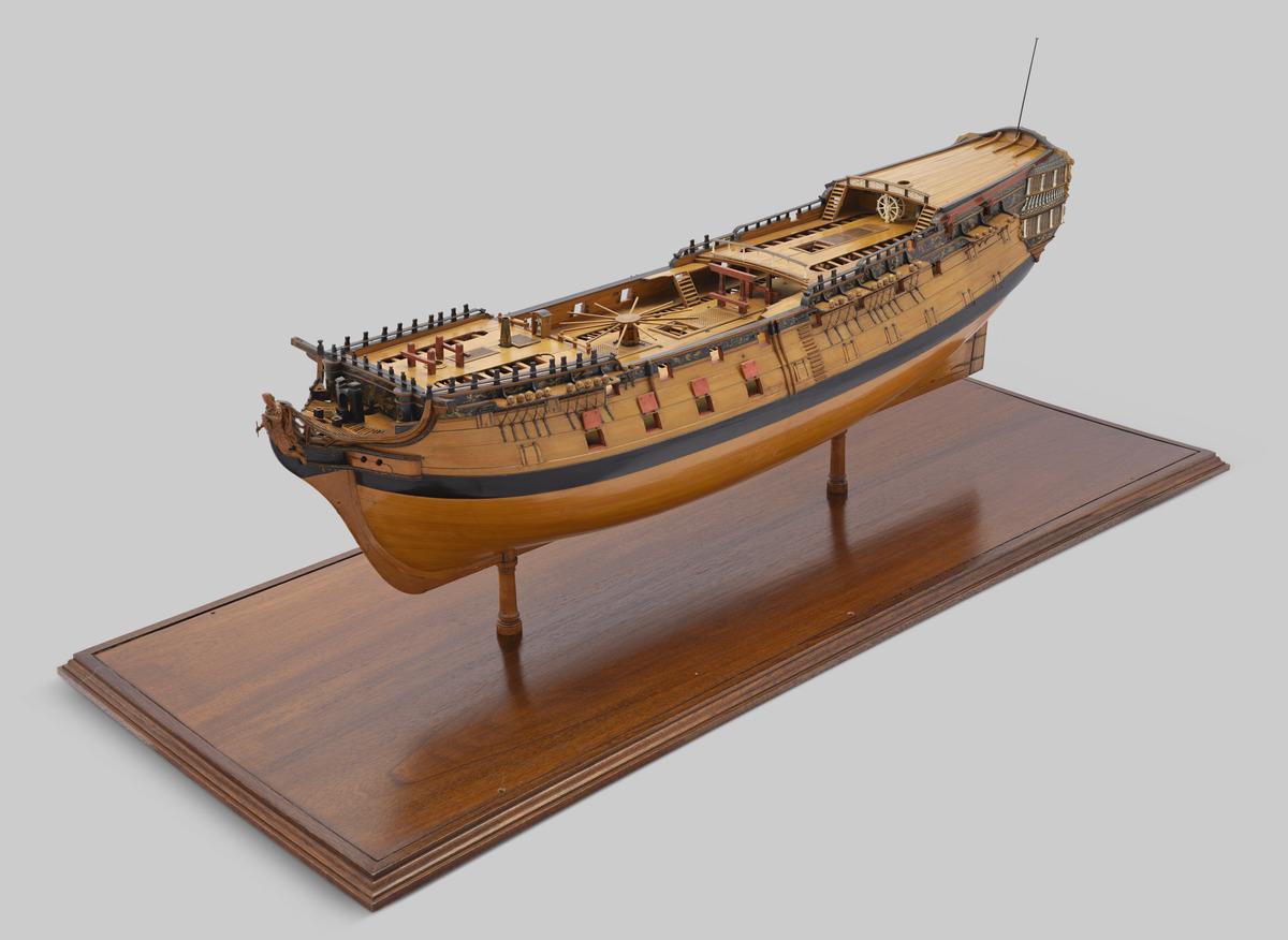 George Stockwell. Two-decker 50 Gun Warship, Bristol, Georgian Model, 1774.