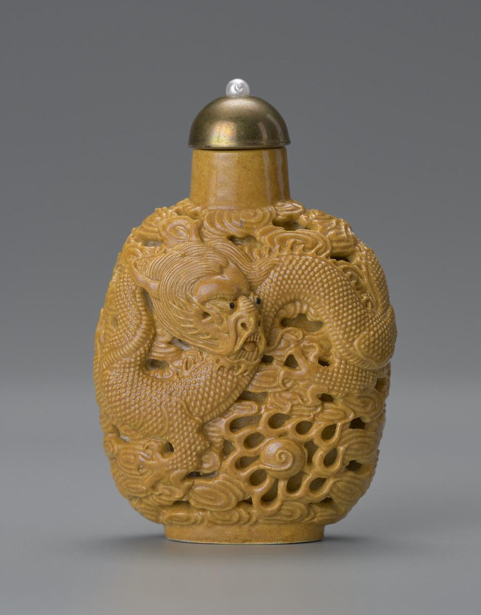 Snuff Bottle, moulded in the form of a dragon