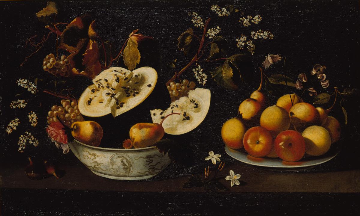 A still life with various fruits in a bowl