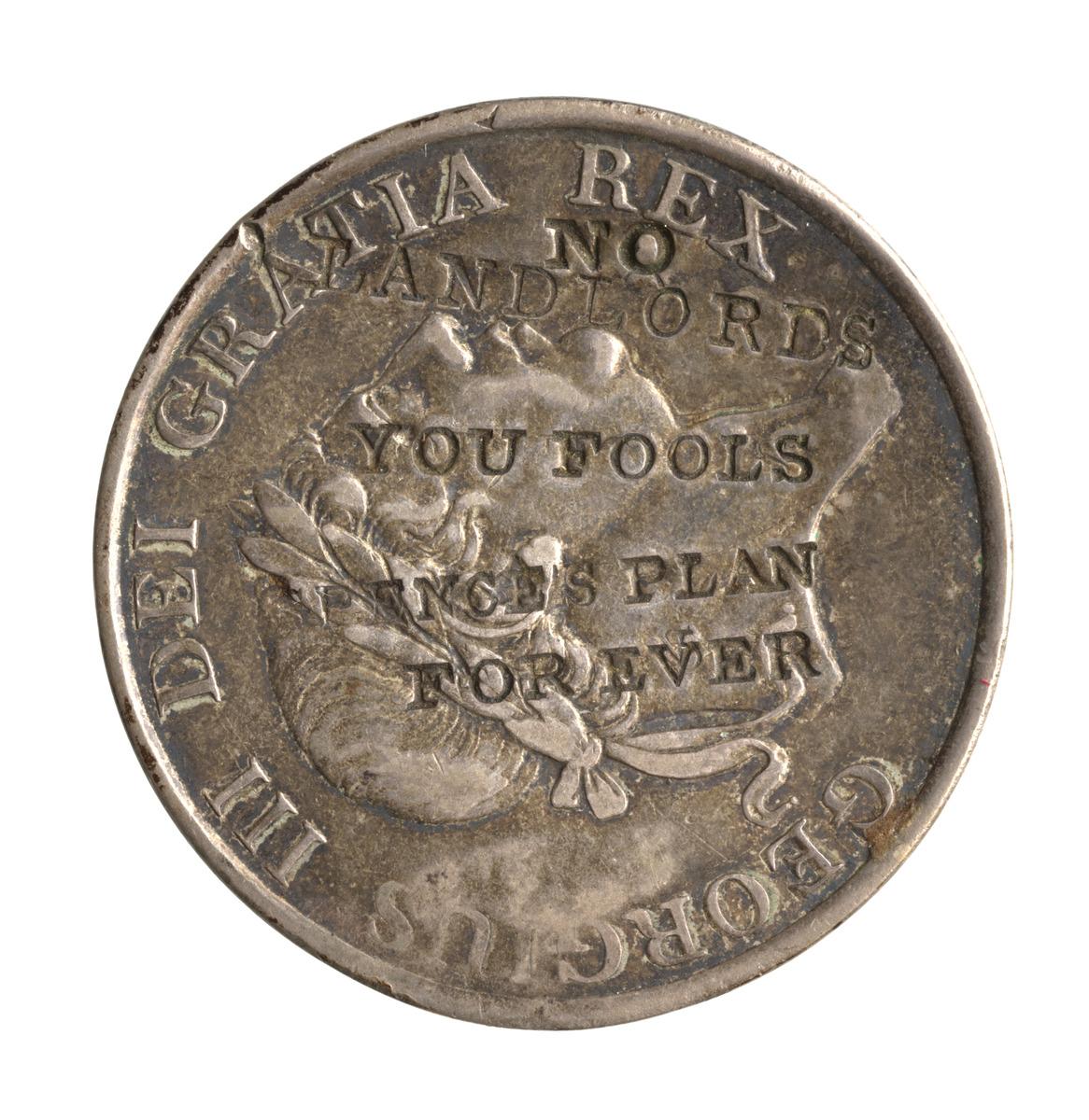 Thomas Spence, George III, silver three shilling bank token