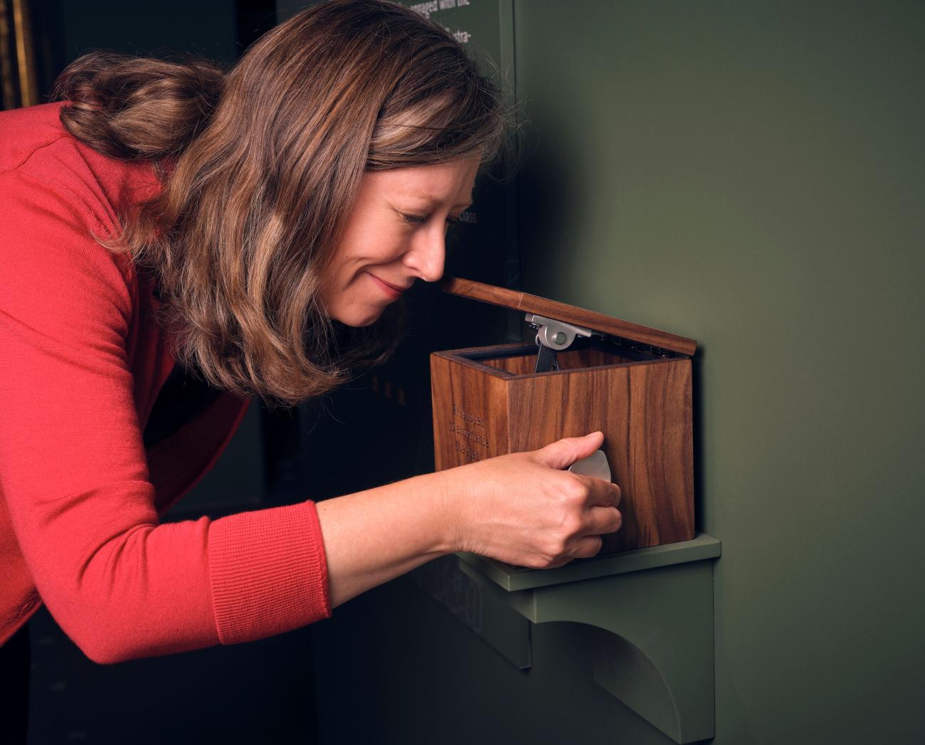 Dr. Melanie McBride with sent box