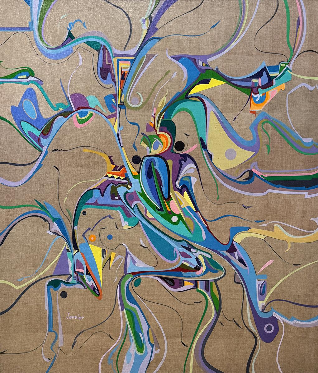 An image of Alex Janvier's Smile Shooter (Life's Scrabble Series) (1994)