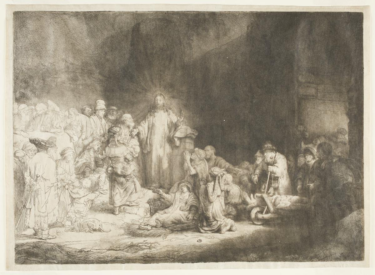 etching of biblical scene by Rembrandt