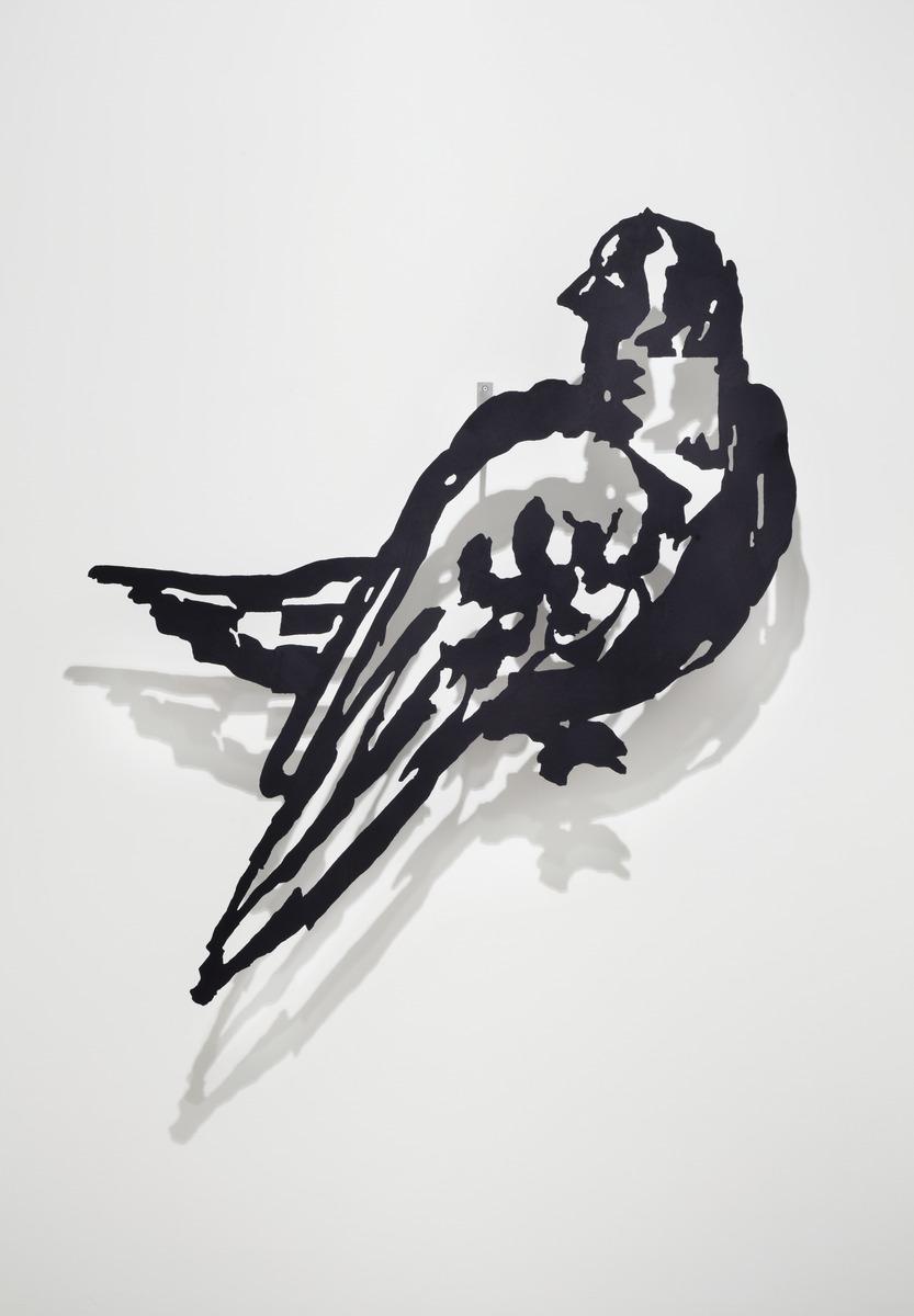 An image of William Kentridge's Small Silhouette 35 mounted on a white wall