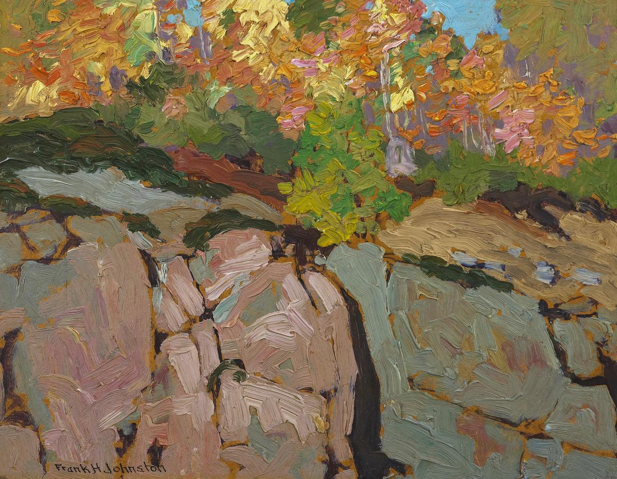 An image of Franz Johnston's painting Autumn- Algoma.