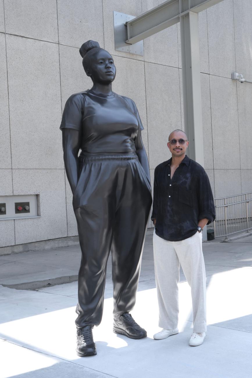 Thomas J Price with his work