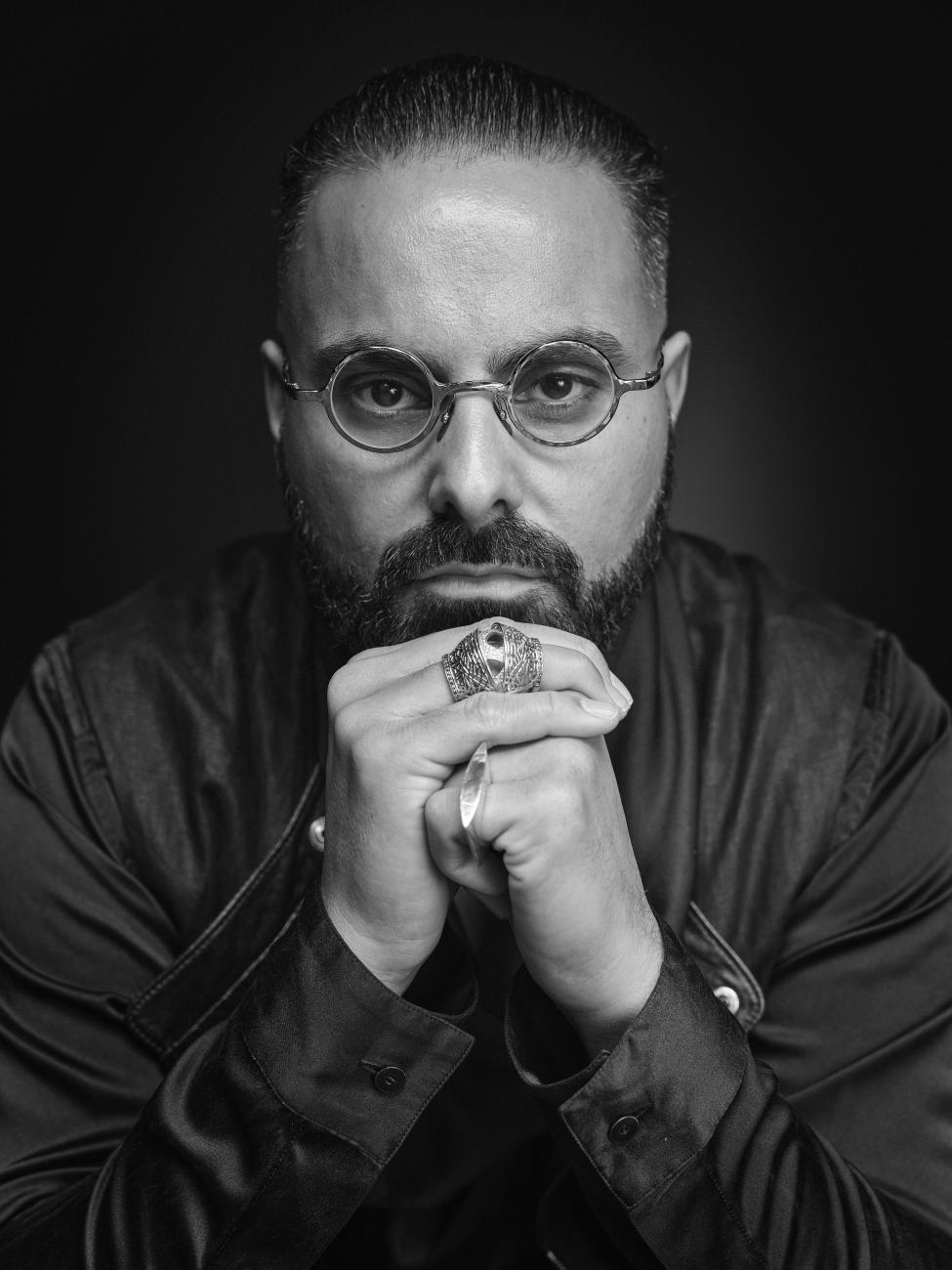 A Black-and-white portrait of Ranbir Sidhu