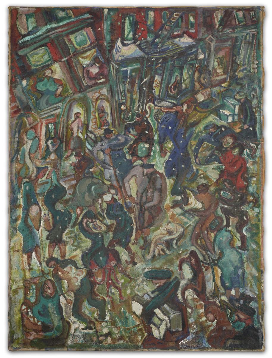 An image of Pegi Nicol MacLeod's painting Main Street, Fredericton.