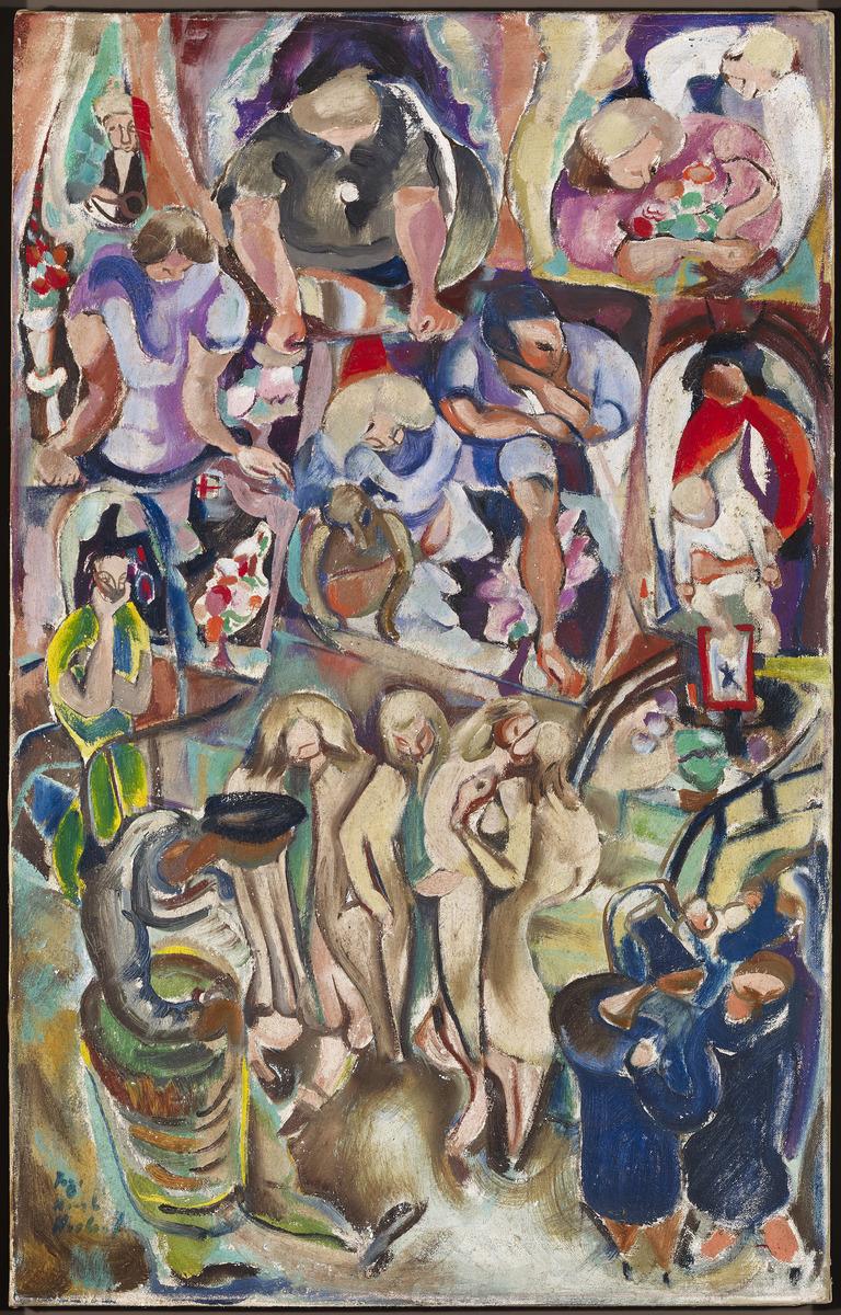 An image of Pegi Nicol MacLeod's painting New York Apartment View - Manhattan.