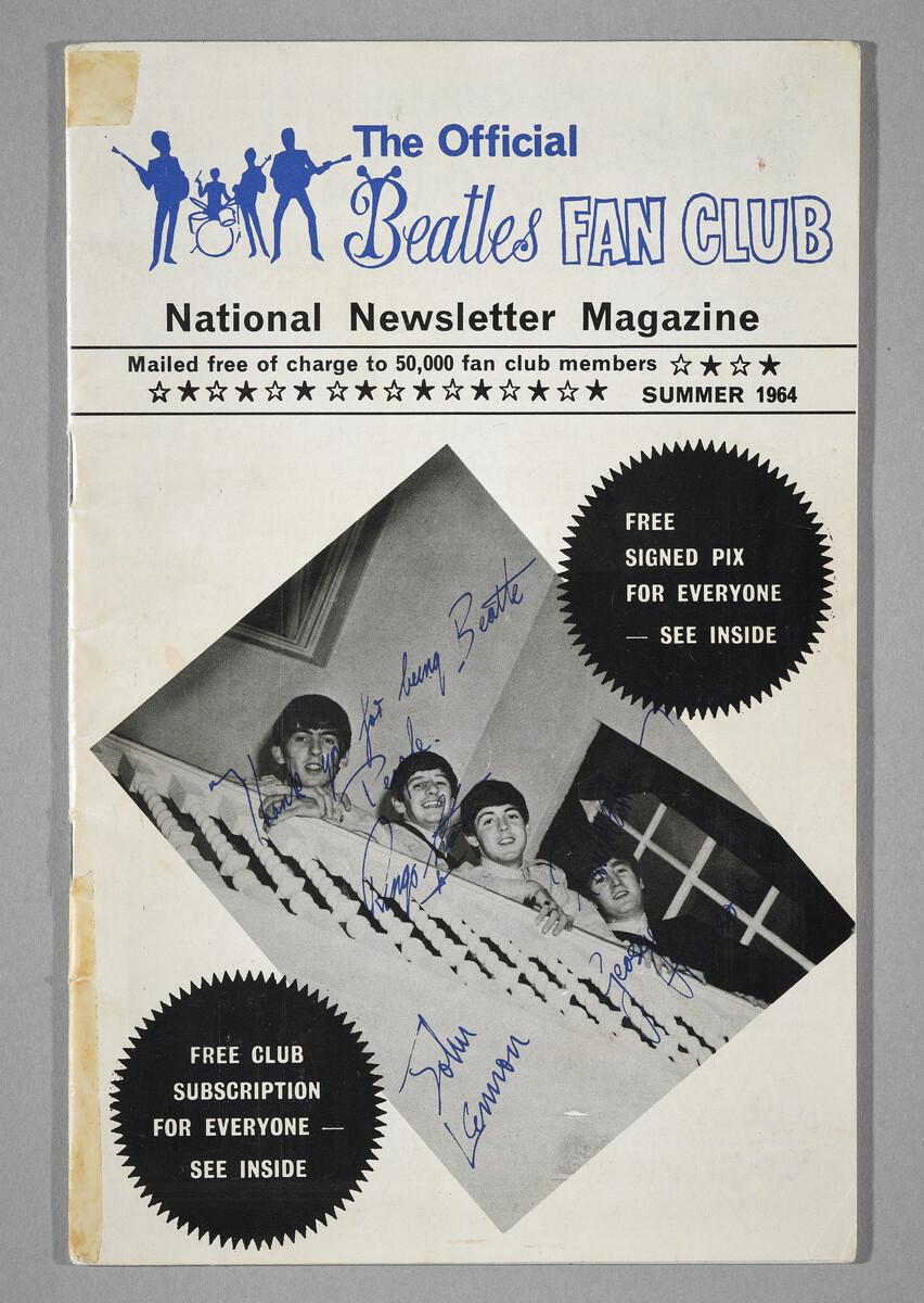 A photograph of the cover of the Summer 1964 Beatles Fan Club Magaizne.