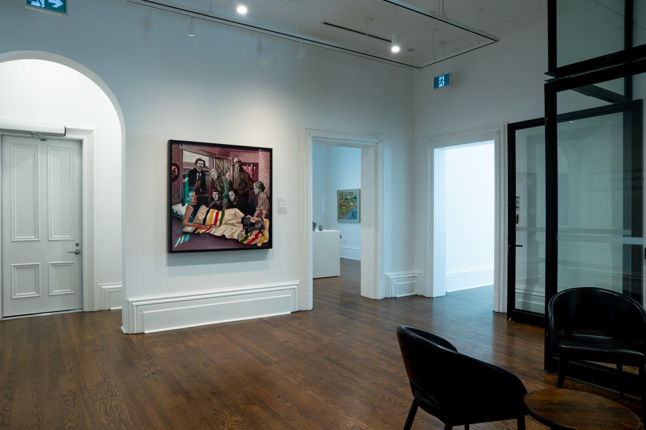 An installation image of the exhibition Shaped by Her Hands in Mulock House