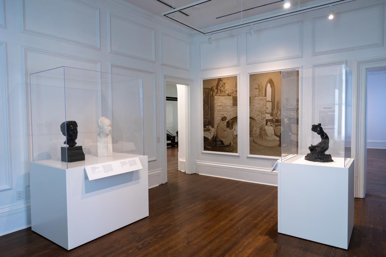 An installation image of the exhibition Shaped by Her Hands in Mulock House