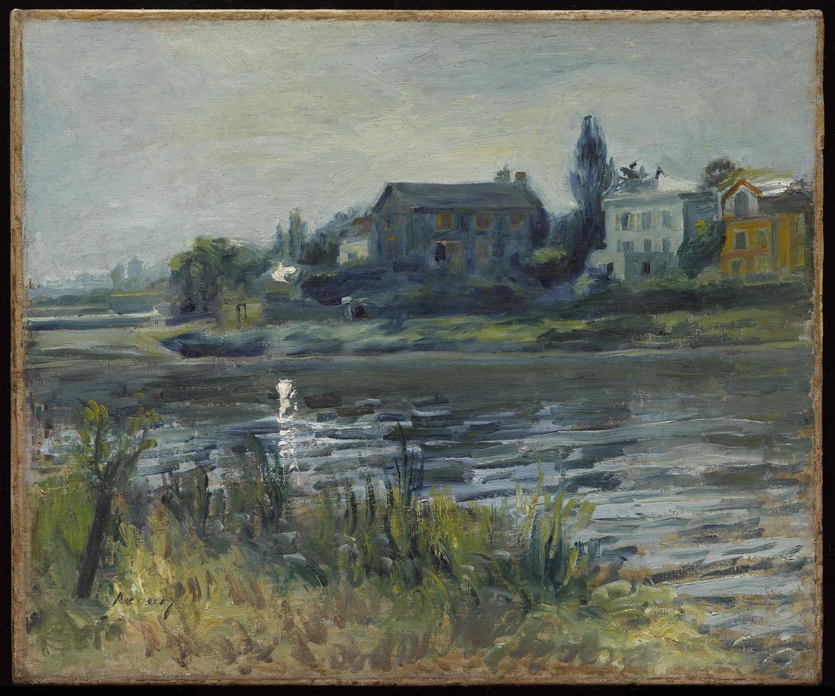 An image of Pierre-Auguste Renoir's painting, La Seine à Chatou. It features the Seine river in Chatou.